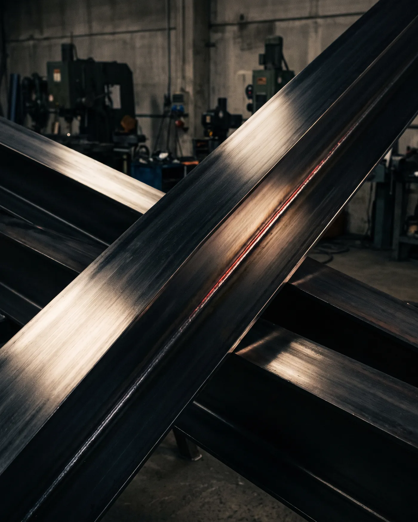 Black steel beams